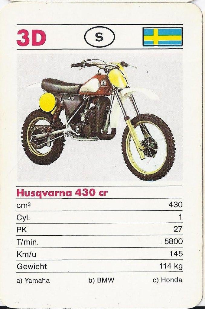 F274 motorkaartje 3d husqvarna 430 cr, Ophalen of Verzenden, Zo goed als nieuw, Auto's