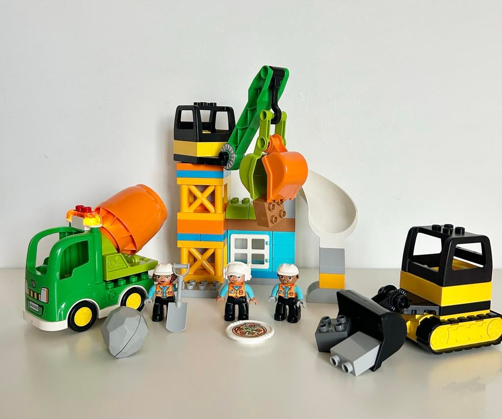 Duplo 10990 - Bouwplaats met Cementwagen en Graafmachine, Ophalen of Verzenden, Zo goed als nieuw, Complete set, Duplo