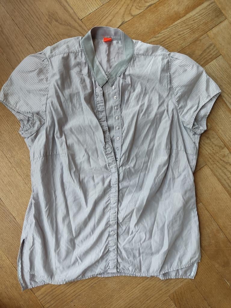 Boss, Hugo Boss  blouse grijs/zilver maat 40, Ophalen of Verzenden, Zo goed als nieuw, Maat 38/40 (M), Grijs