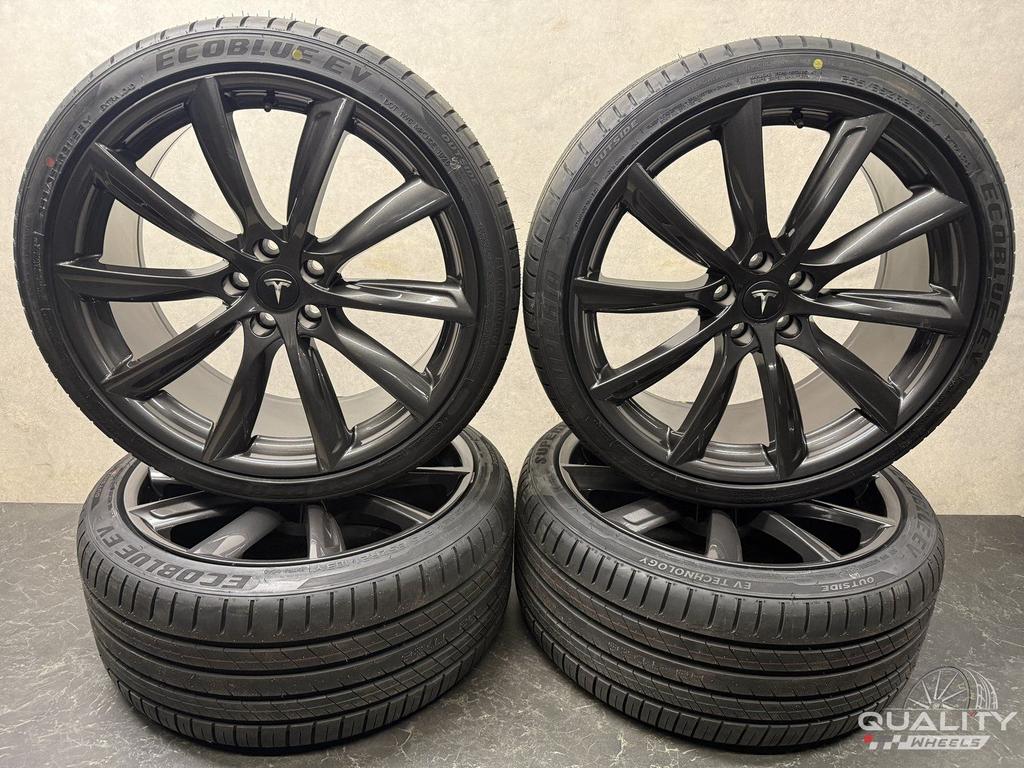 5x114,3 21 inch Tesla model Y 2020+ Breedset Velgen + Banden, 255 mm, -, -, Banden en Velgen
