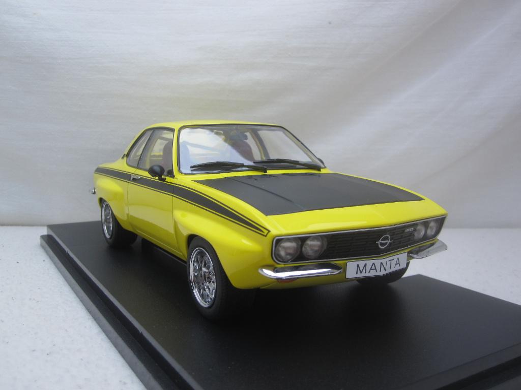 Opel Manta A Irmscher 1974 Geel/zwart  1:18 MCG, Hobby en Vrije tijd, Modelauto's | 1:18, Nieuw, Auto, Overige merken, Ophalen of Verzenden