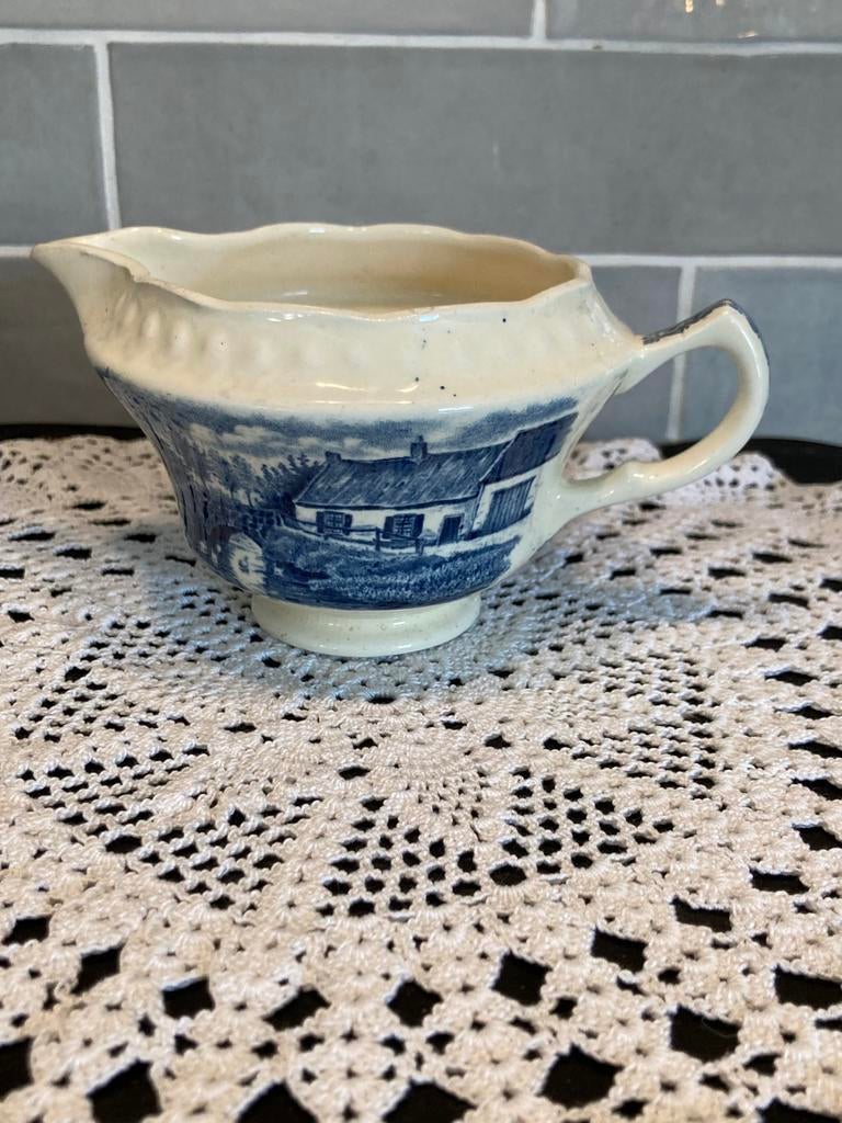 Melkkannetje Boerenhoeve blauw (070426), Gebruikt, Overige typen, Ophalen of Verzenden, Overige stijlen