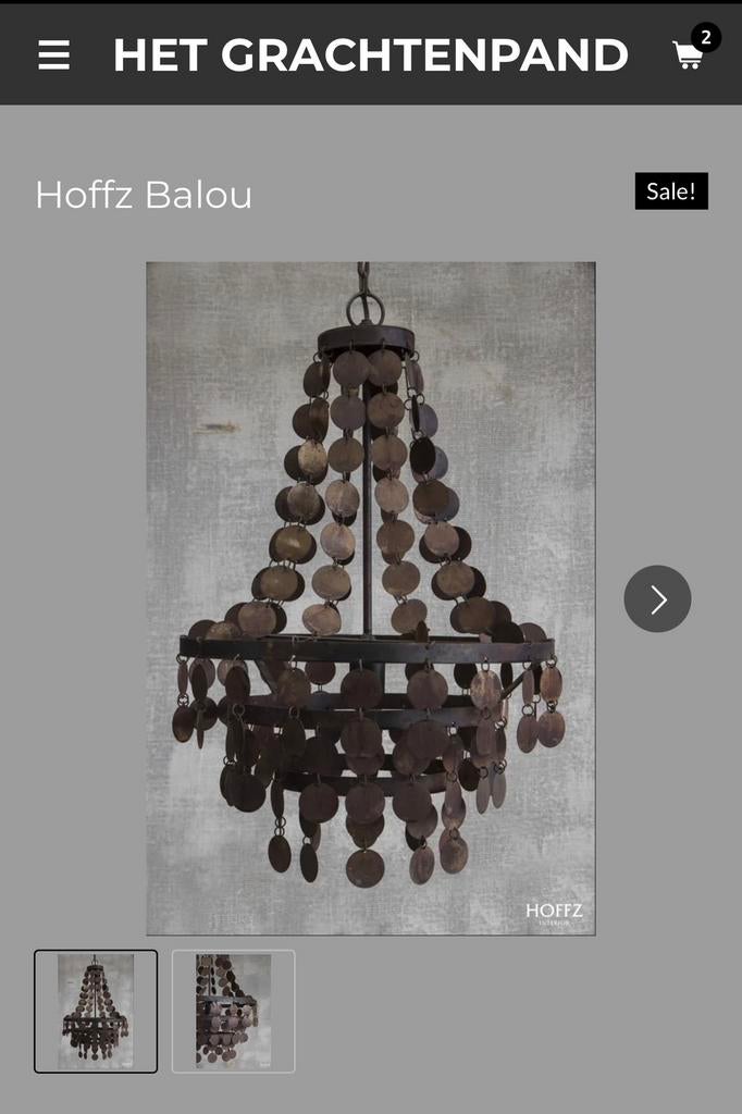 Balou hanglamp kroonluchter hoffz! Sale nieuw in de doos!, Ophalen of Verzenden, Nieuw, Landelijk