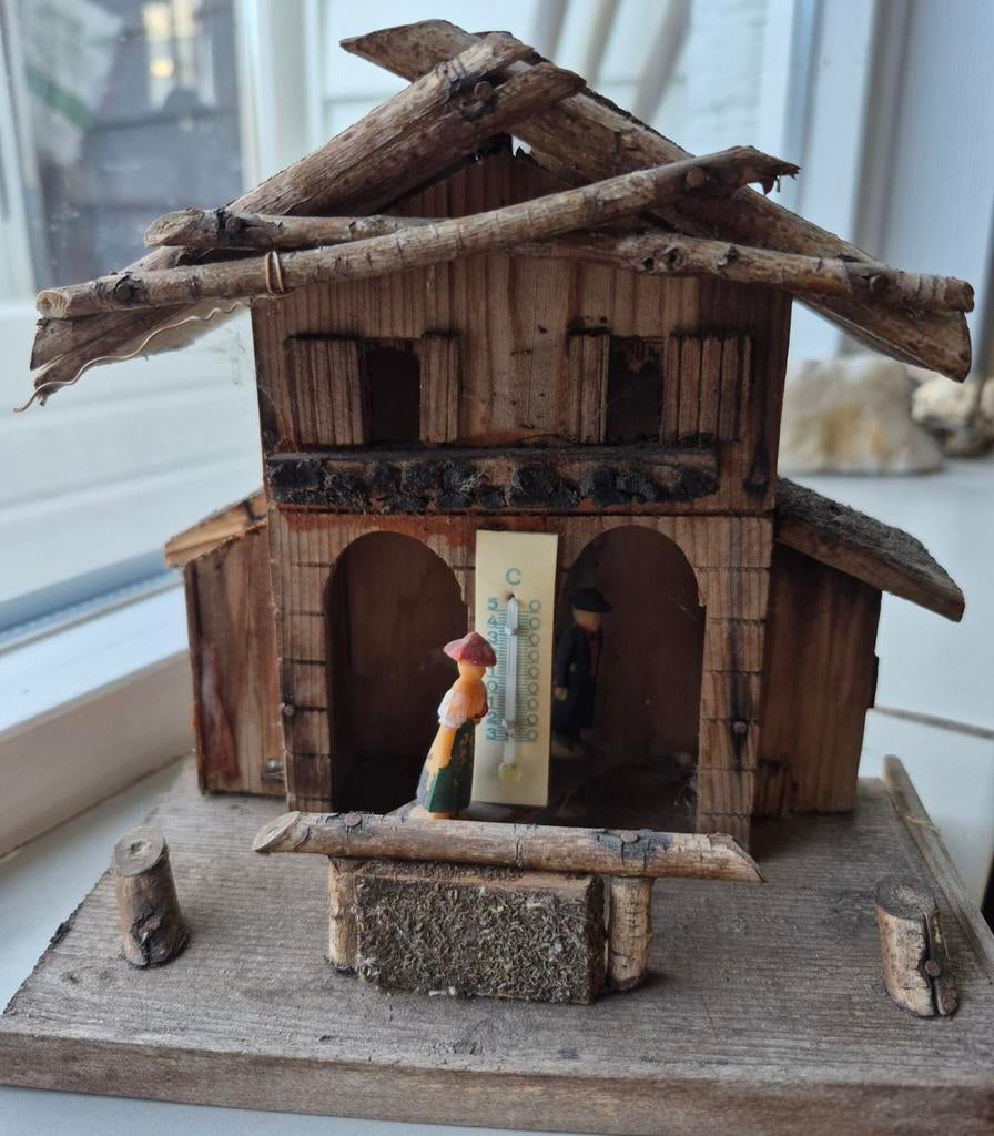 Antiek weerhuisje met thermometer, Ophalen