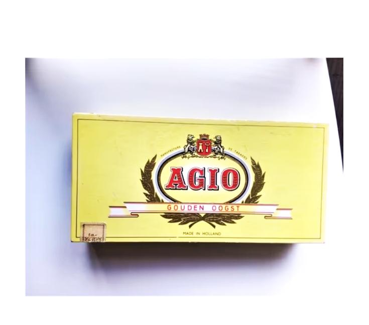 vintage sigarendoos agio gouden oogst made in holland/leeg, Ophalen of Verzenden, Gebruikt, Overige typen