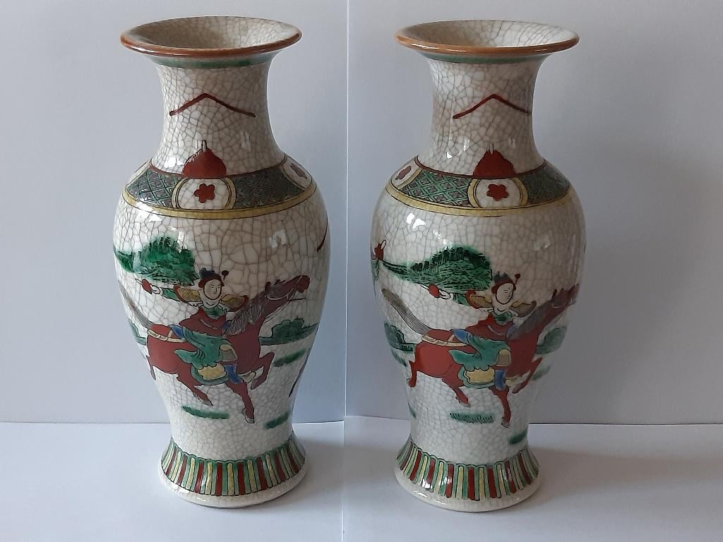 2 Chinees porseleinen Nanking vazen (Chenghua ca 1900), Verzenden