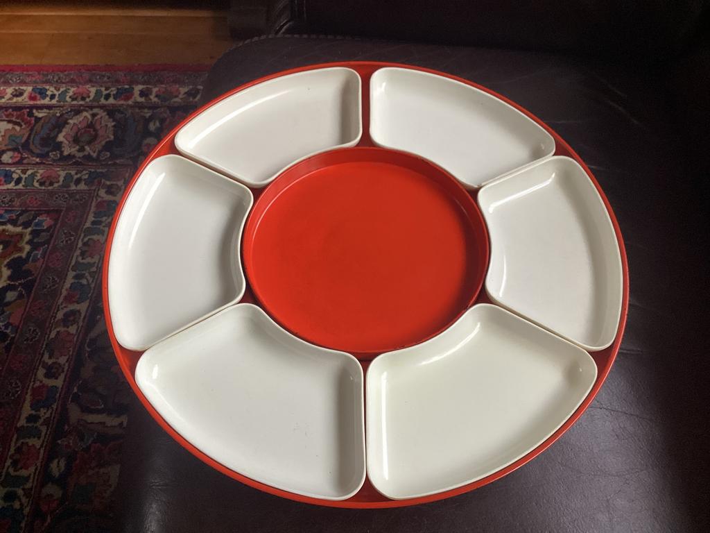 Vintage melamine draaiplateau jaren 70, Overige materialen, Gebruikt, Overige typen, Ophalen of Verzenden