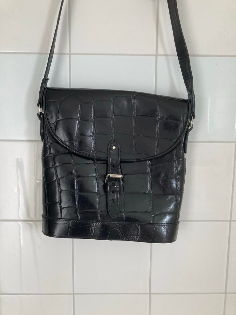 Mulberry zwarte croco cross body -schouder - Prachtige staat, Verzenden, Zo goed als nieuw, Zwart, Overige typen