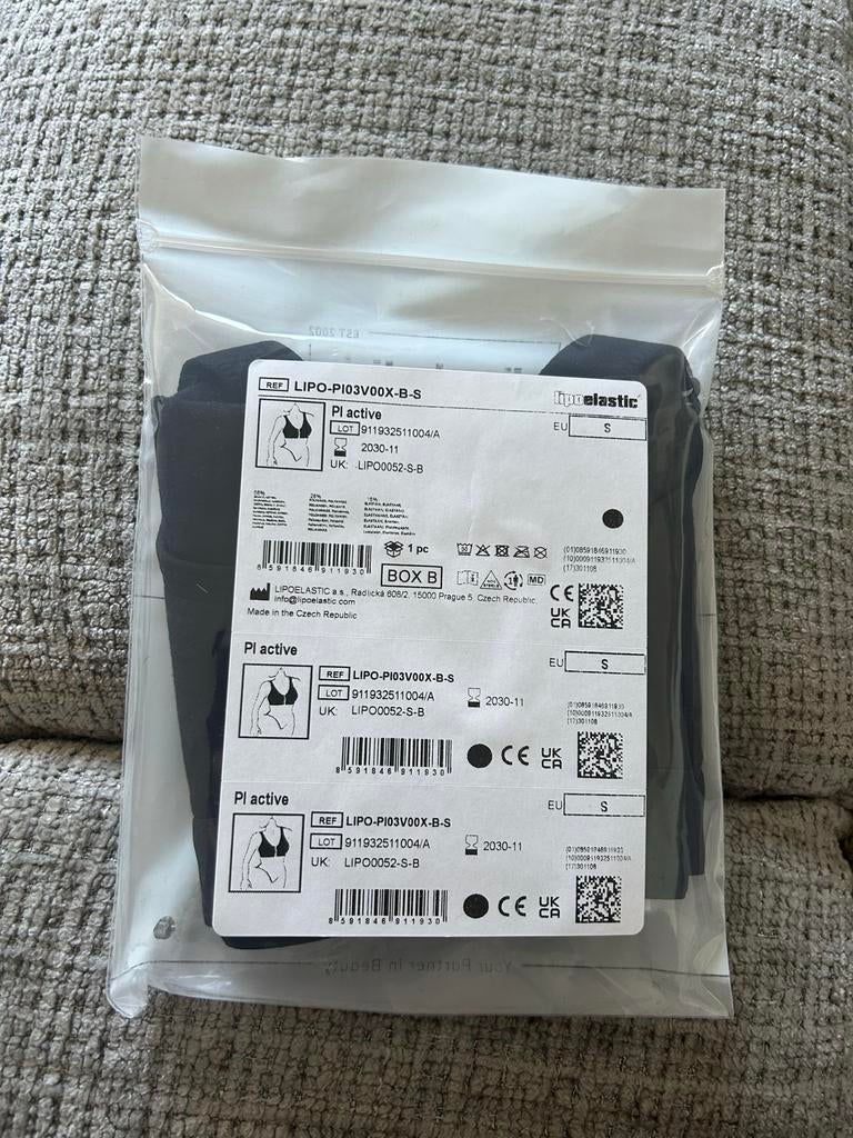 Lipoelastic PI active compressie BH zwart maat S, Kleding | Dames, Ondergoed en Lingerie, Ophalen of Verzenden, Zwart, BH