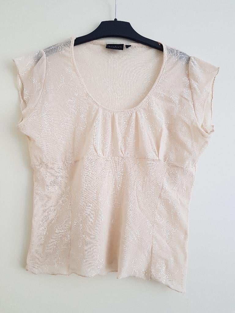 Blouse / top voor dames -- maat XS / S -- merk: Folio, Kleding | Dames, Folio, Beige, Ophalen of Verzenden, Zo goed als nieuw