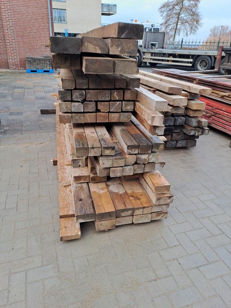 Gordingen palen balken diversen kopmaten, Tuin en Terras, Palen, Balken en Planken, Ophalen, Gebruikt, 250 cm of meer, Balken