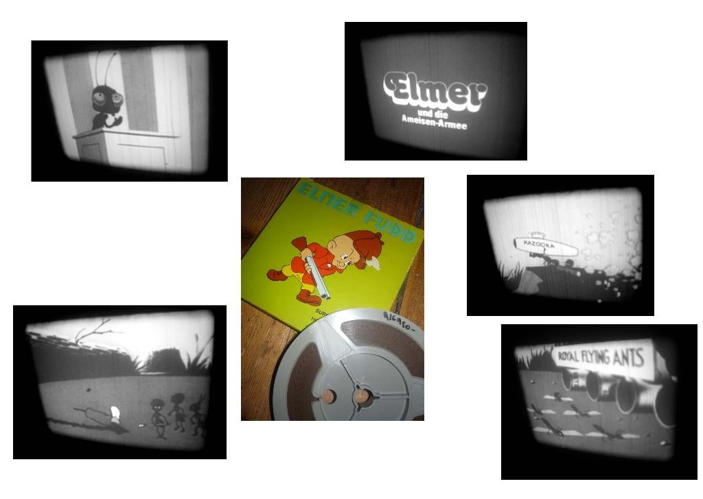 8mm film Elmer Fudd - Ameisen Armee - 60mtr - geluid zw/w, Ophalen of Verzenden, 8mm film