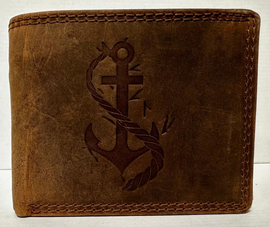 Anker touw portemonnee van leer bruin portefeuille leder, Info@deconoord.nl, Bruin, Deco Noord, Nieuw