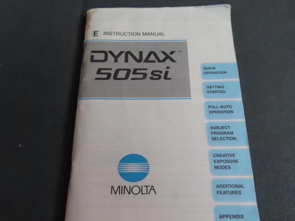 Minolta 505 camera gebruiksaanwijzing, Ophalen of Verzenden, Gebruikt, Spiegelreflex, Minolta