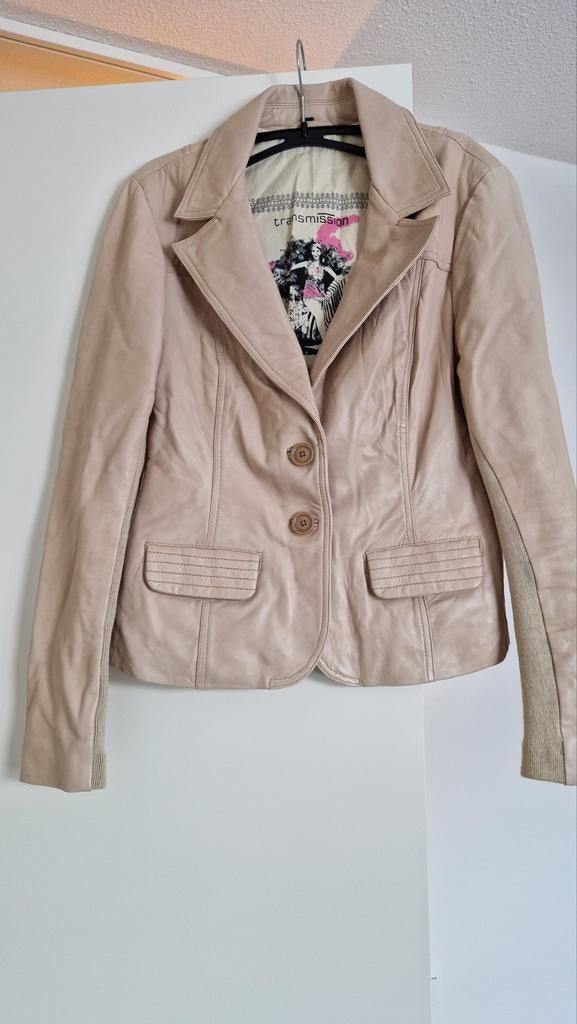 Leren jasje Transmission maat XL, Transmission, Beige, Maat 46/48 (XL) of groter, Ophalen of Verzenden