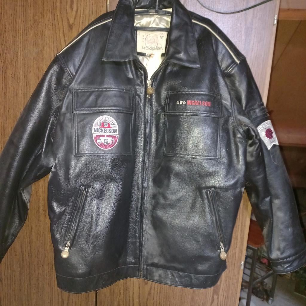Nickelson bomber jacket leer collector item vintage nieuw, Motoren, Ophalen of Verzenden