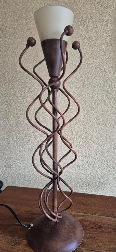 Edilson Pierre Tafelamp Metaal/Glas, Gebruikt, Ophalen of Verzenden, Glas, Minder dan 100 cm