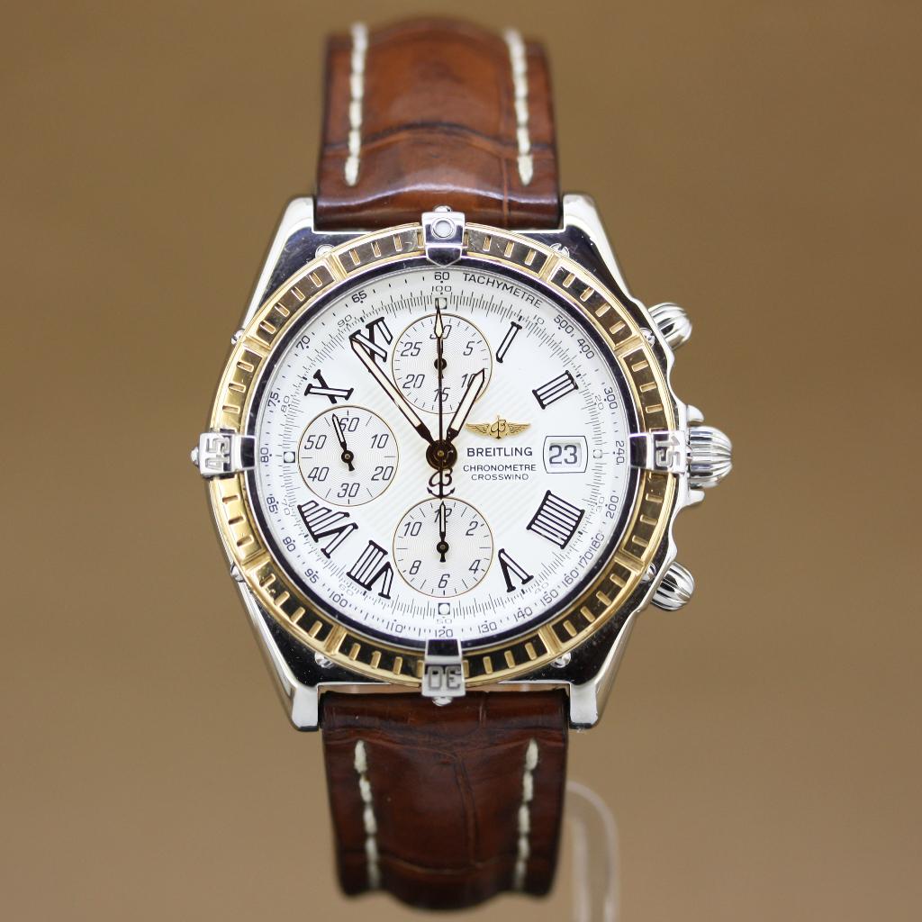 Breitling Crosswind Goud-Staal D13355, Ophalen of Verzenden, Gebruikt, Goud, Breitling