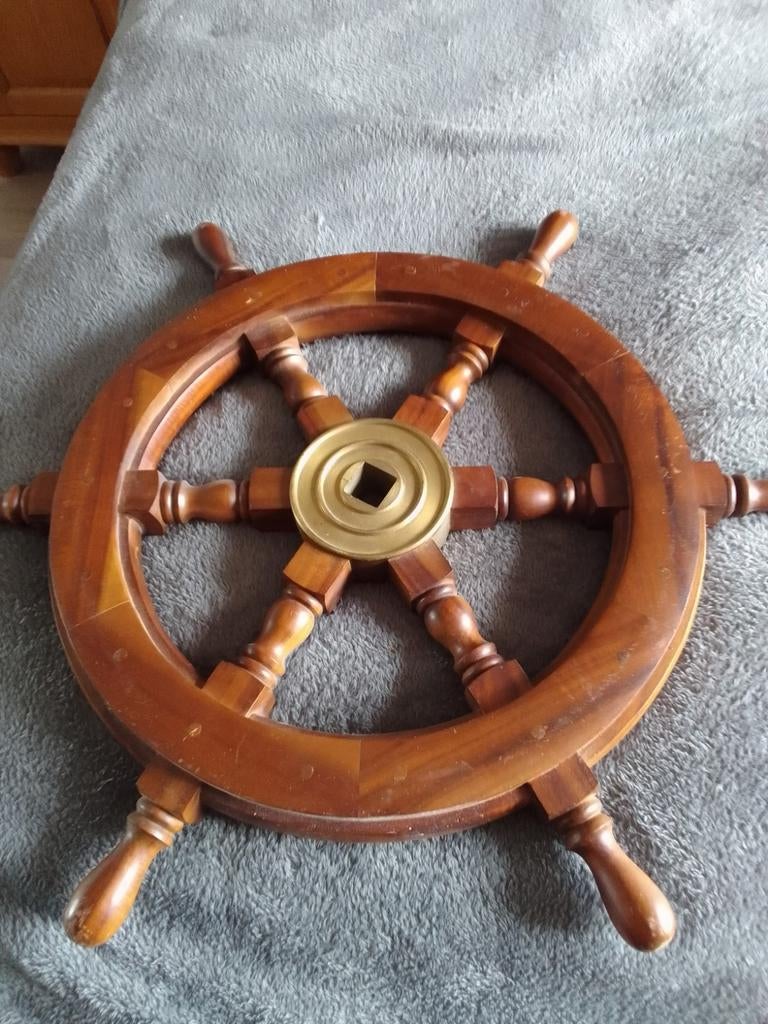 Houten Scheepsroer Decoratie, Ophalen of Verzenden