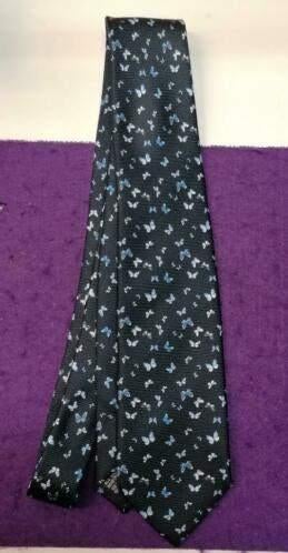 Eduard Pelger blauwe stropdas 100% zijde met vlinders 34180, Blauw, ., Eduard Pelger, Ophalen of Verzenden