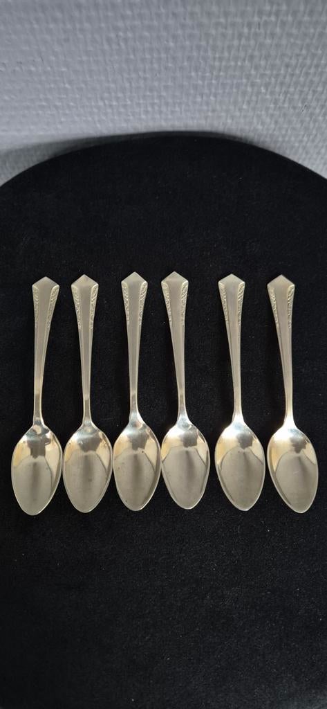 Set van 6 theelepeltjes Alpacca zilver, Ophalen of Verzenden