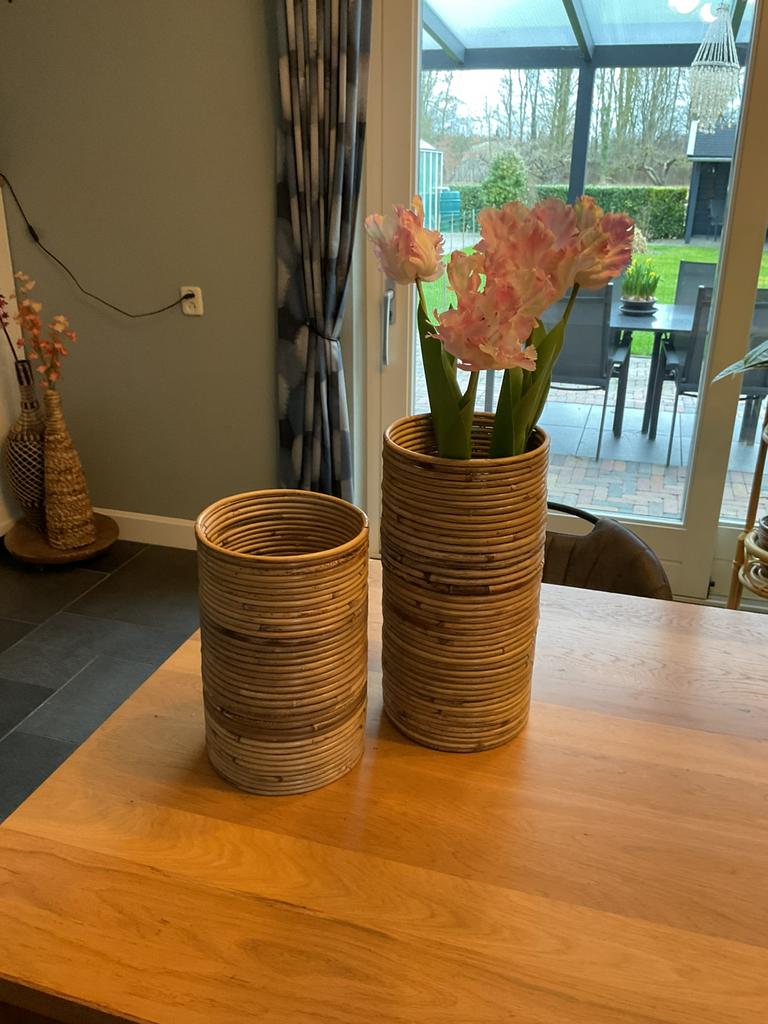 Rotan bloempot plantenbak vaas, Overige materialen, Rond, Nieuw, Ophalen of Verzenden