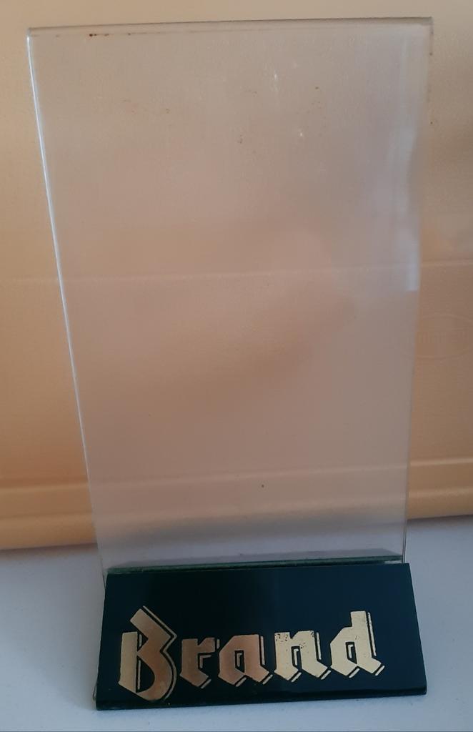 Brand bier menukaart houder., Ophalen of Verzenden, Zo goed als nieuw, Glas of Glazen, Brand