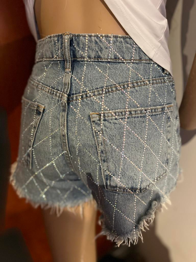 Zara jeans met strass maat s zgan, Blauw, G, Ophalen of Verzenden, Zo goed als nieuw