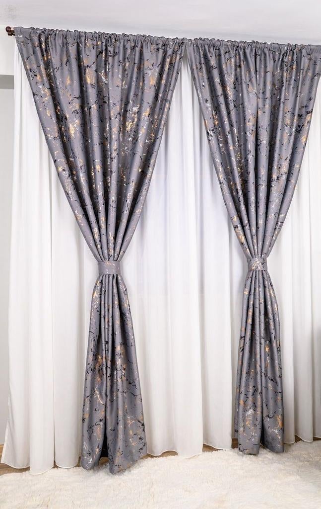 Gordijnen set, verduisterende+voile, nieuw, 300 b/260 h, 200 cm of meer, Nieuw, Ophalen of Verzenden, 200 cm of meer