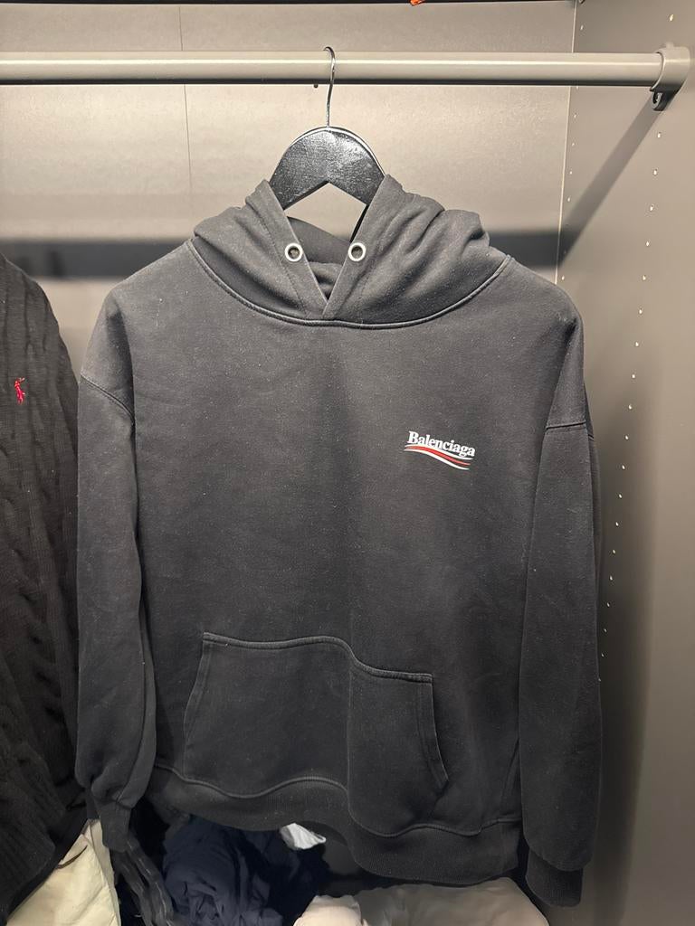 Zwarte Balenciaga Hoodie - Goede Staat, Verzenden, Zo goed als nieuw, Overige maten, Zwart