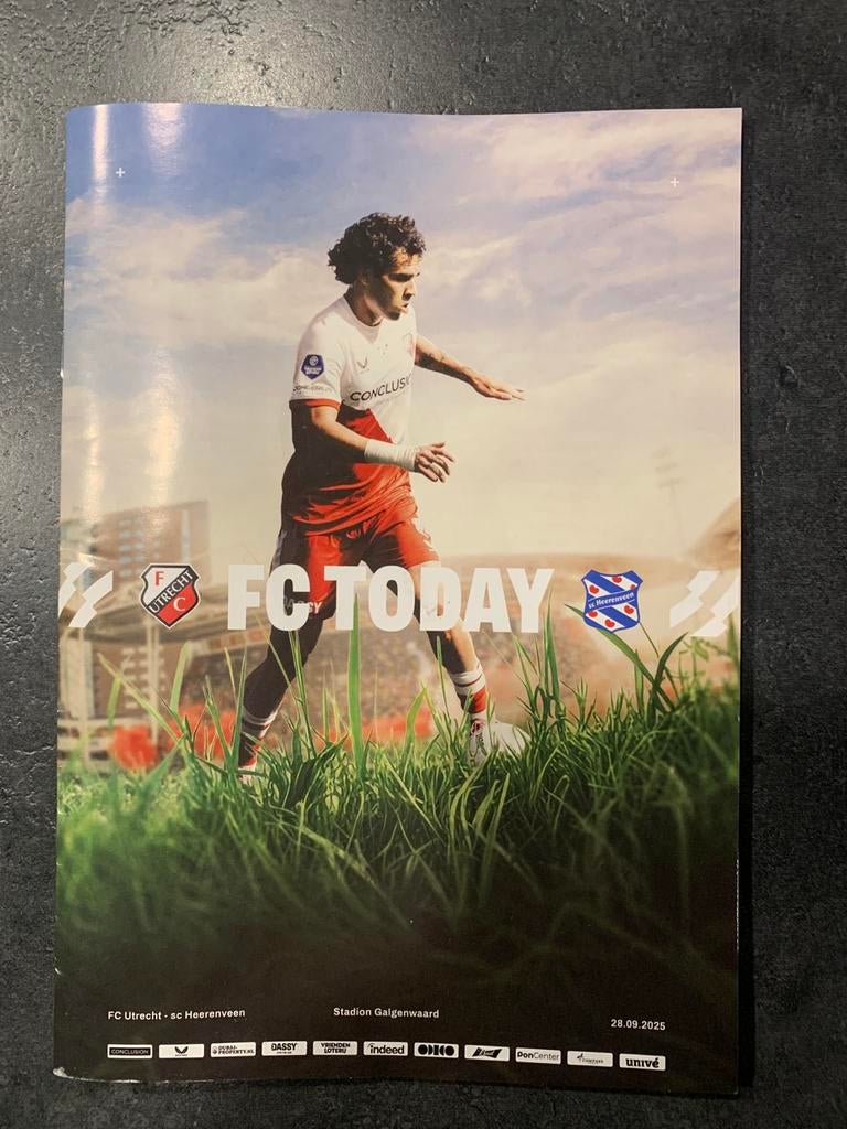 Programmaboekje Fc Utrecht - Sc Heerenveen, Verzamelen, Sportartikelen en Voetbal, Ophalen of Verzenden, Zo goed als nieuw, F.C. Utrecht