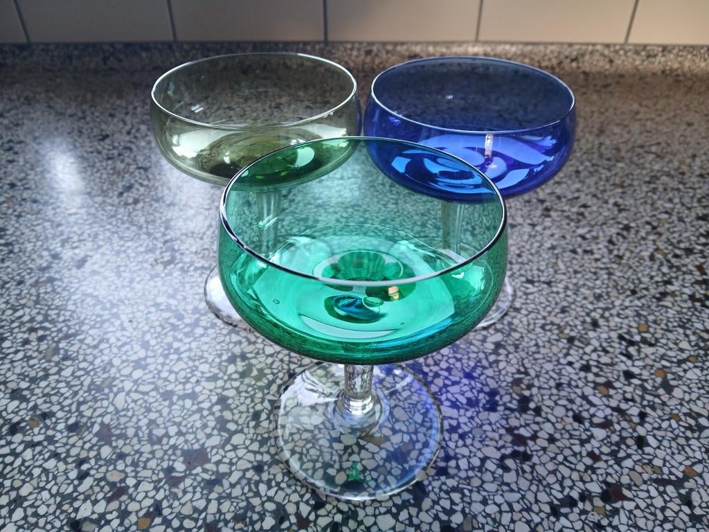 Carnaval glas - Champagnecoupes - K28, Antiek en Kunst, Ophalen of Verzenden