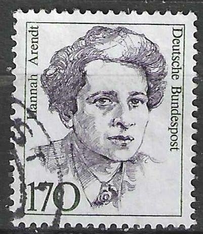 Duitsland Bundespost 1988 - Yvert 1223 - Hannah Arendt (ST), Verzenden, BRD, Gestempeld