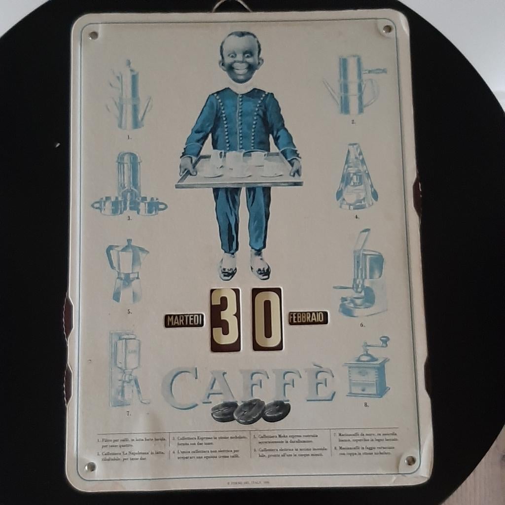 🍵Brocante: Eeuwigdurende kalender - Caffè🏷️€42,-, Diversen, Ophalen of Verzenden, Jaarkalender, Gebruikt