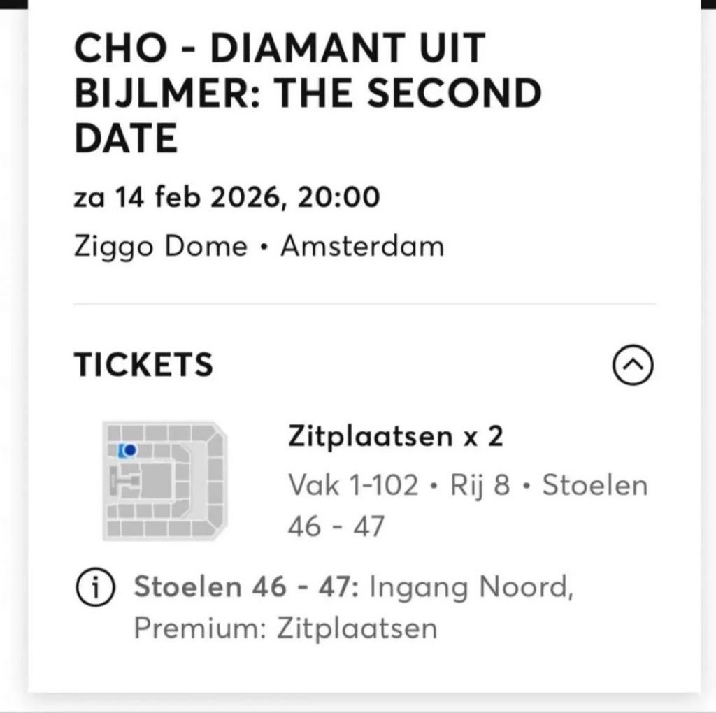 CHO -DIAMANR UIT BIJLMER THE SECOND DATE, Eén persoon