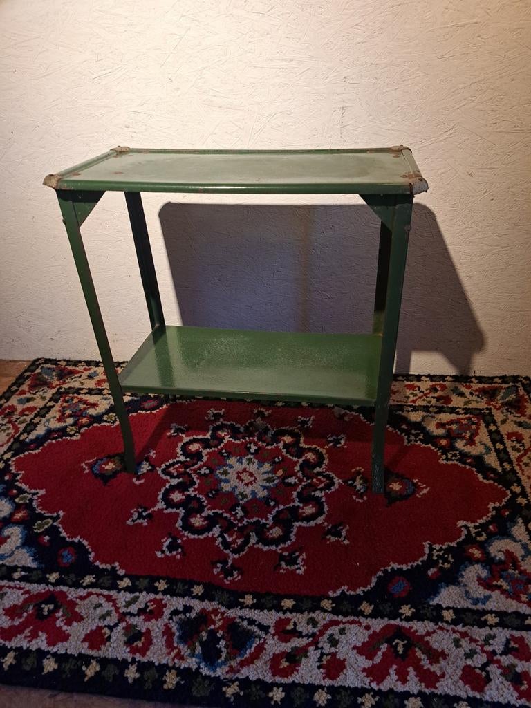 Emaille tafeltje, Ophalen, 25 tot 50 cm, Rond, 50 tot 100 cm