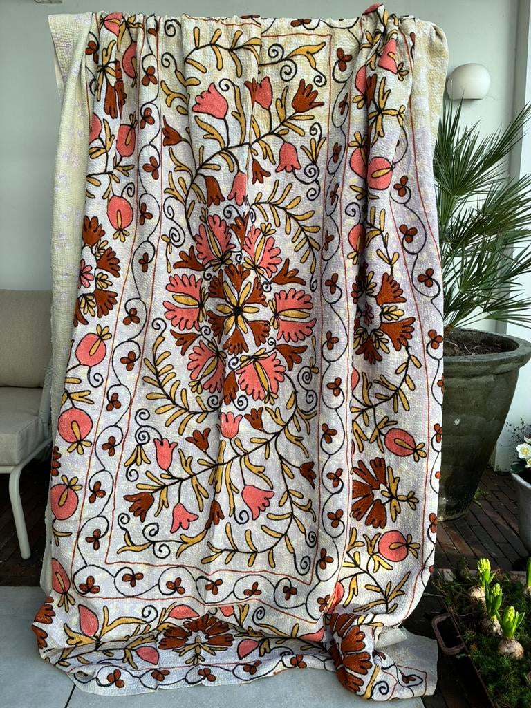 Vintage Kantha Quilt Suzani Deken Sari India, Ophalen of Verzenden