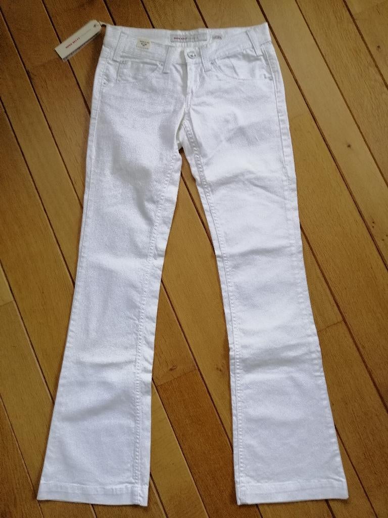 Miss Sixty spijkerbroek wit flared pijpen maat 27 x 34 - nie, Wit, Miss Sixty, Ophalen of Verzenden, Zo goed als nieuw