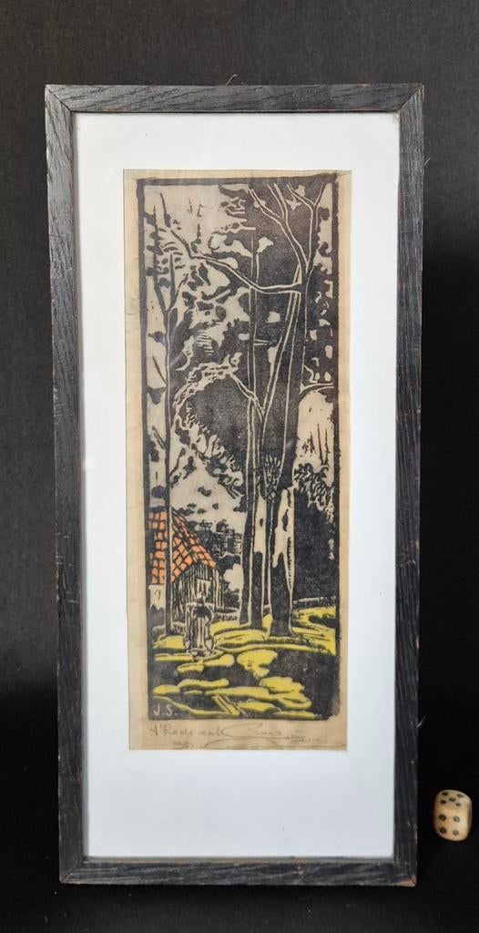 Houtsnede Jan Schipper 1951, Antiek en Kunst, Ophalen of Verzenden