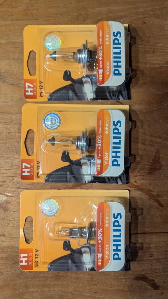 Autolampen H1 en H7 Philips Vision, Ophalen of Verzenden, Nieuw, Universele onderdelen