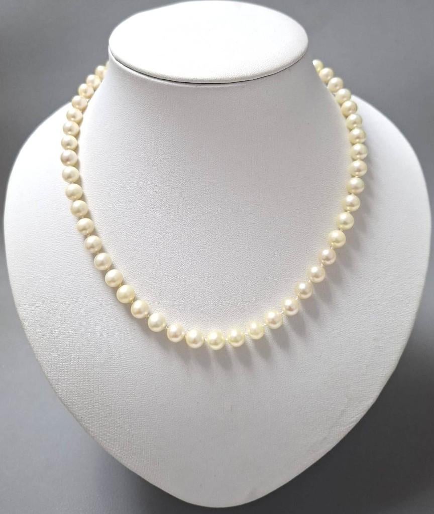 Schitterende Akoya Zoutwater Parel Ketting 45 CM 9-KT Goud, Sieraden, Tassen en Uiterlijk, Antieke sieraden, Ophalen of Verzenden