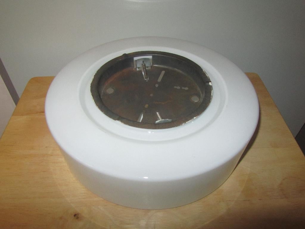 Vintage plafondlamp; melkglas, Ophalen of Verzenden, Gebruikt, Glas