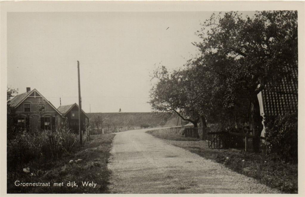 Groenestraat met dijk, Wely - ongelopen, Ophalen of Verzenden, Voor 1920, Ongelopen, Noord-Brabant