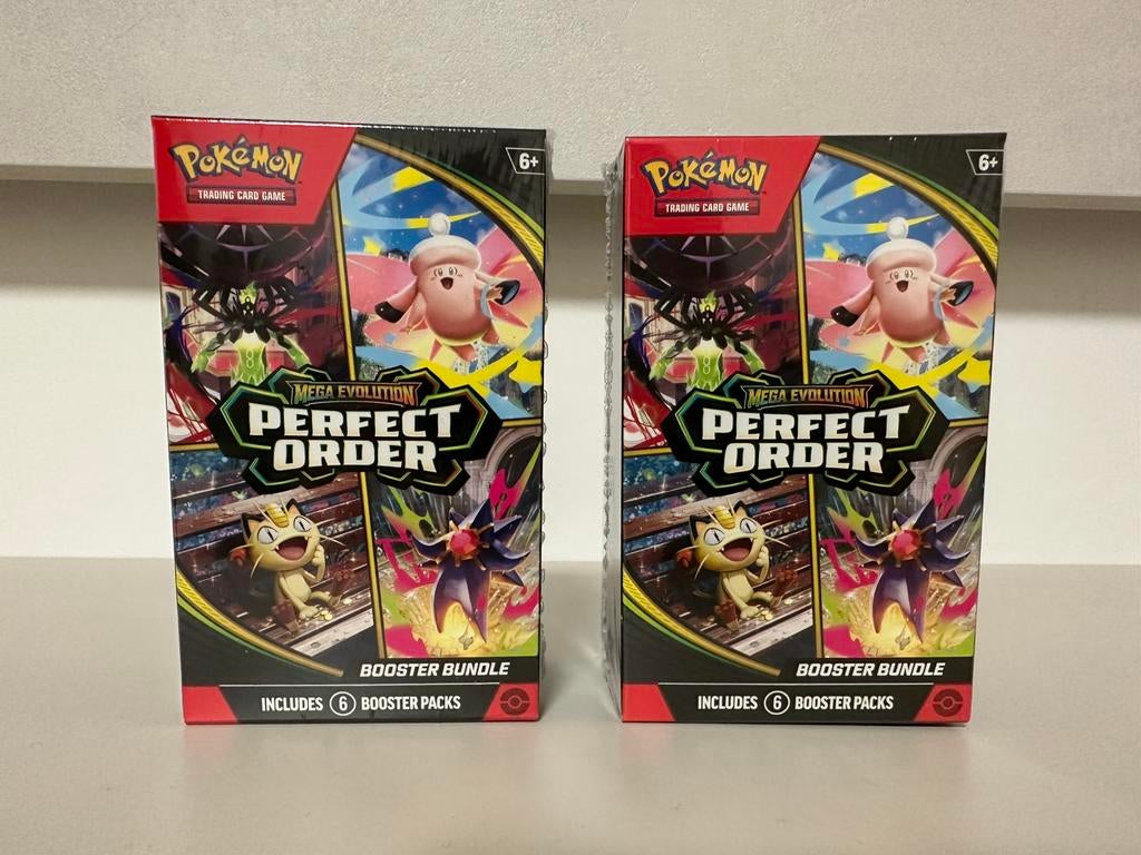 2 x Pokémon Mega evolutions Perfect Order Booster Bundle, Ophalen of Verzenden, Zo goed als nieuw, Booster