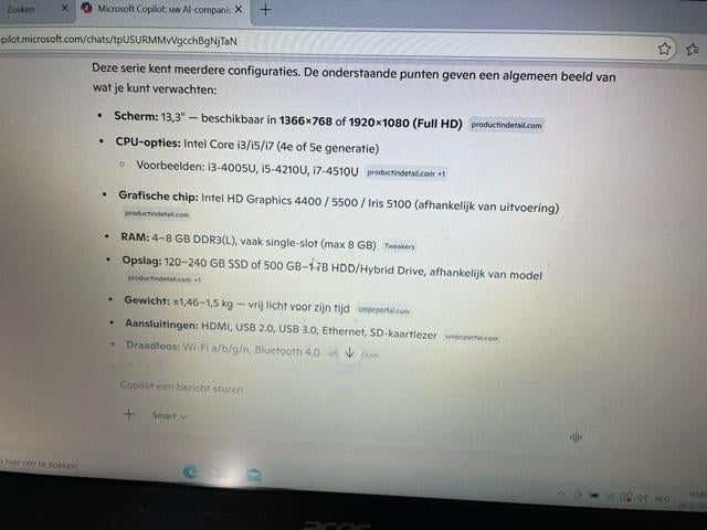 Keurige  Acer Aspire  laptop V3-371  scherm  13.3, Computers en Software, Windows Laptops, Gebruikt, Qwerty, 13 inch, Minder dan 2 Ghz