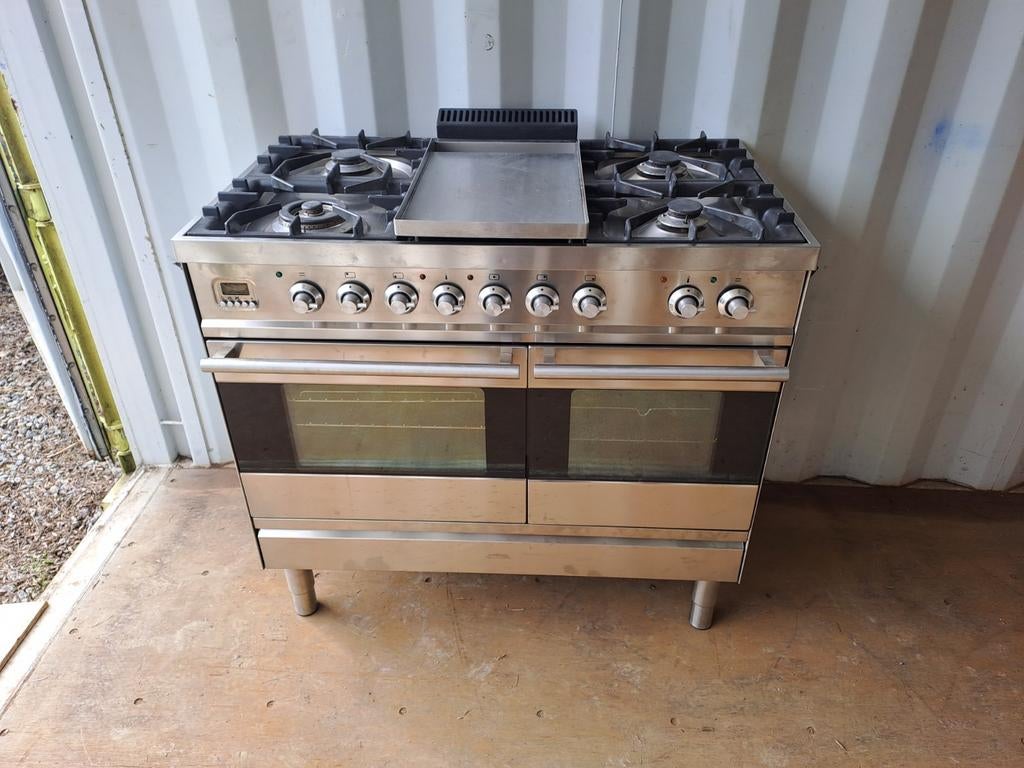 Luxe boretti rvs frytop 100cm met 2 ovens, Witgoed en Apparatuur, Fornuizen, Ophalen, Gebruikt, 60 cm of meer, Gas