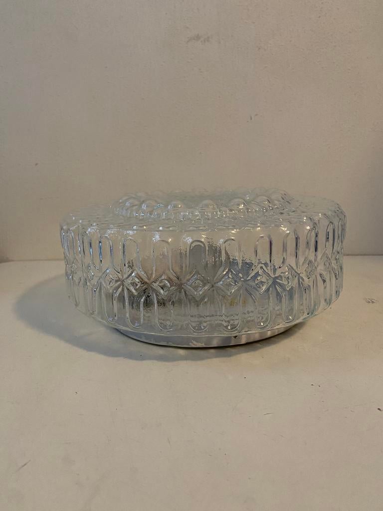 Reliëf glazen plafondlamp , jaren 70, Ophalen of Verzenden, Huis en Inrichting