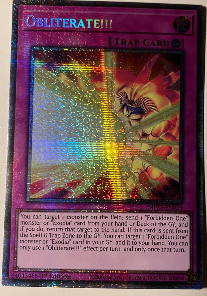 Yu-Gi-Oh! Obliterate!!! MP25 1st Edition Starlight Rare !, Ophalen of Verzenden, Zo goed als nieuw, Losse kaart, Foil