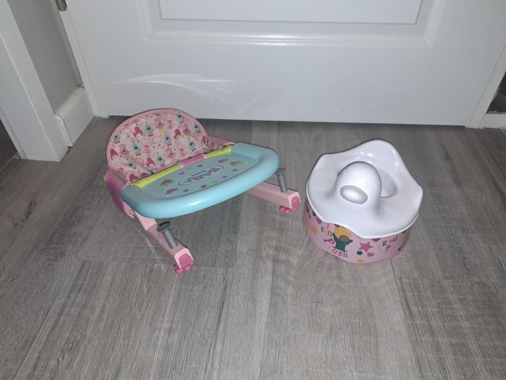 baby born zapf creation tafelvoedingsstoel en potje, Ophalen of Verzenden, Zo goed als nieuw
