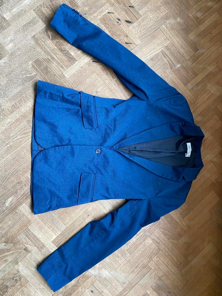 H&M colbert blauw, maat 152, Ophalen of Verzenden, Zo goed als nieuw, Jongen, Jas